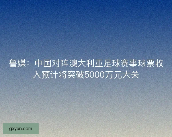 鲁媒：中国对阵澳大利亚足球赛事球票收入预计将突破5000万元大关